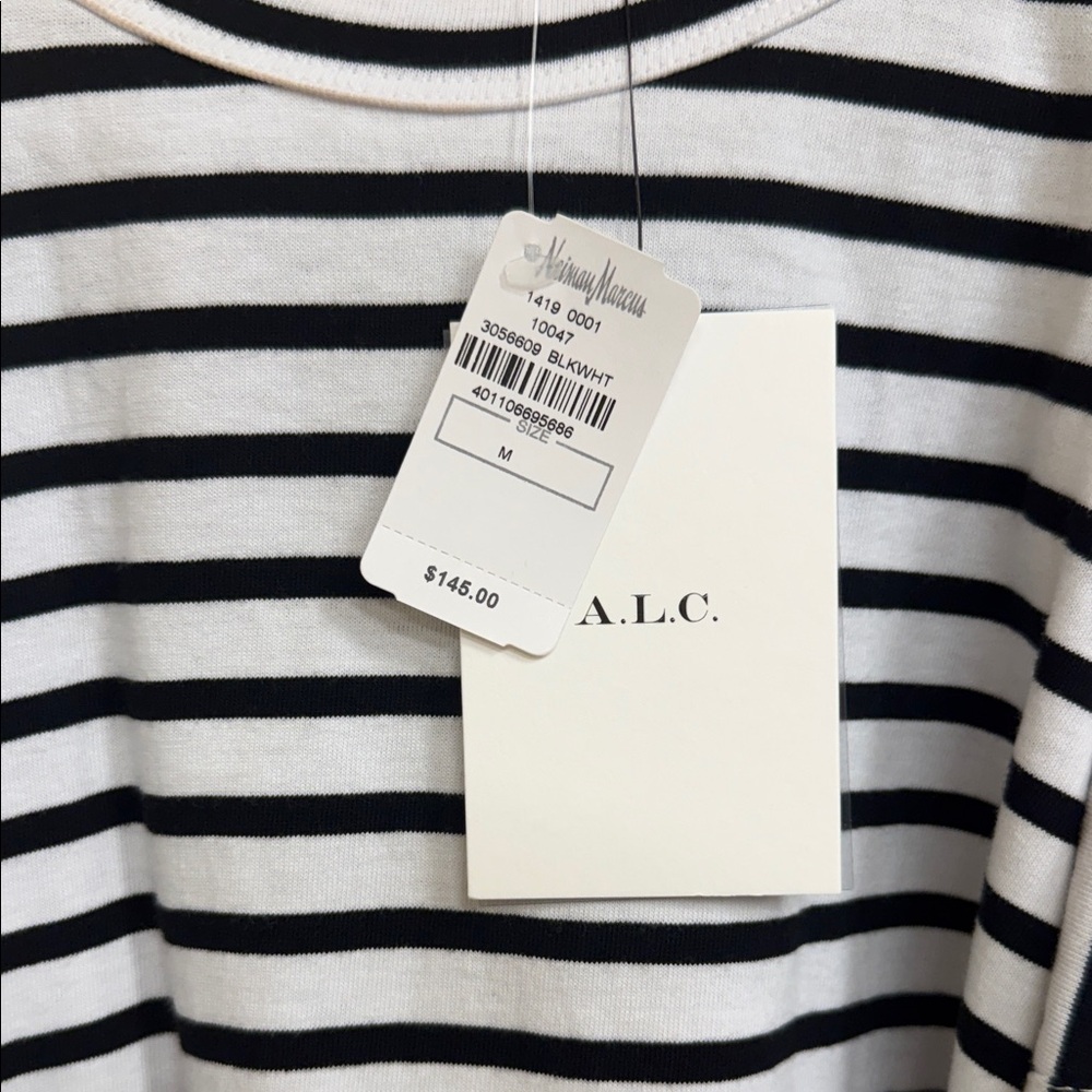 ALC Black and White Striped Women's Top - Picture 2 of 8